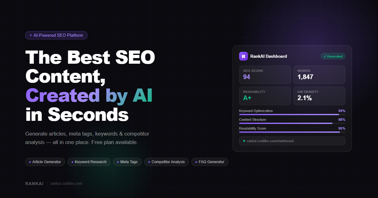 Pulseo — Free AI Article Generator & SEO Tools